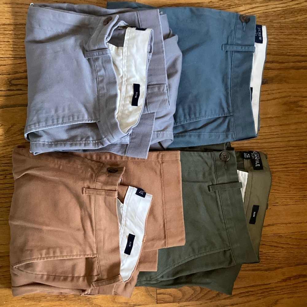 4 pairs of slim fit flex chinos